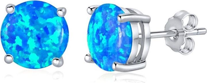 Silvego Silver earrings withue synthetic opal JJJEB302004