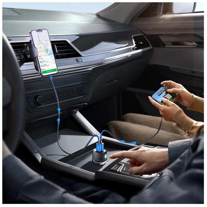 Image du produit Joyroom Chargeur de voiture multi-couleurs avec USB-A+USB-C 60W - Noir