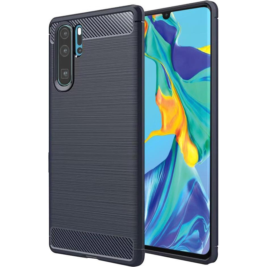 Techsuit - Carbon Silicone - Huawei P30 Pro / P30 Pro New Edition - Blue (Huawei P30 Pro New Edition, Huawei P30 Pro), S...