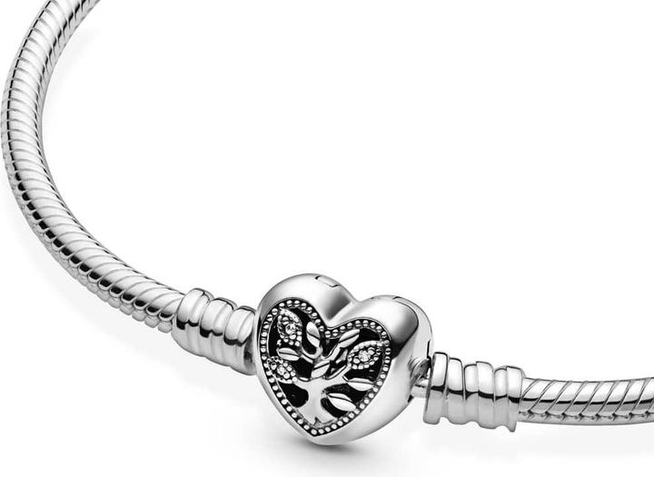 Actual product image Pandora Snake Chain Heart Clasp Bracelet (19 cm, Silver 925, Enamel)