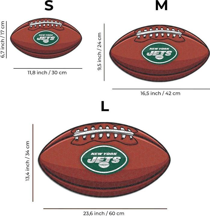 Produktbild Iconic NFL - New York Jets – Football mit Logo - Holz Puzzle Grösse L (500 Teile) (500 Teile)