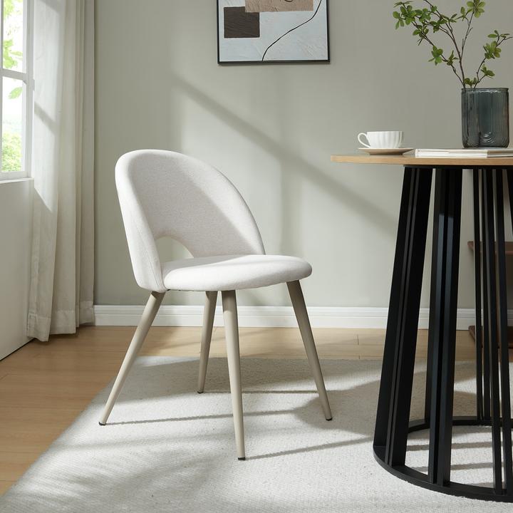 Image du produit En.Casa Esszimmerstuhl Karijoki 6er Set Webstoff Beige