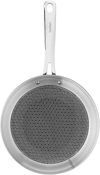 Actual product image Tefal Stainless Steel Frying Pan 28cm with Jamie Oliver Glass Lid E49706 / B98897 (28 cm, Frying pan)
