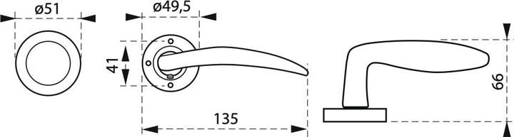 Image du produit Thirard Paire de béquilles pour porte, carré 7mm, laitonnée, ressort de rappel - (Garniture de porte)