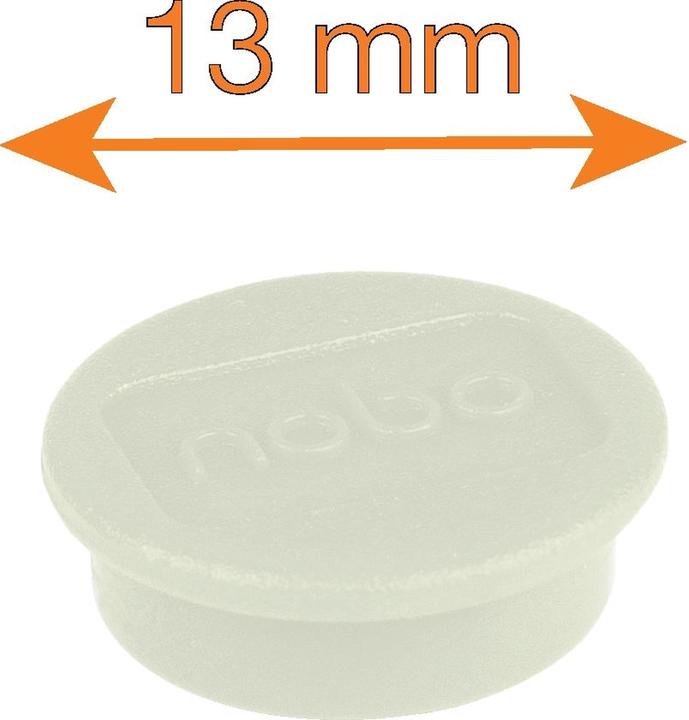 Image du produit Nobo Aimant rond 13mm 1915287 blanc 10 pièces (10 x)