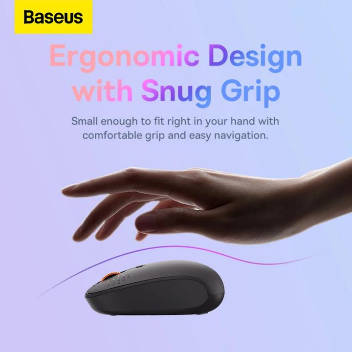 Actual product image Baseus Wireless Mouse F01B Tri-Mode 2.4 G BT5.0 1600 DPI (pink) (Wireless)