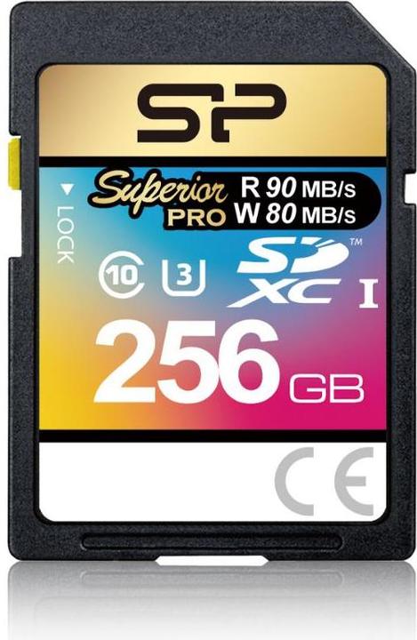 Silicon Power carte mémoire SDXC 256GB Superior Pro UHS-1 U3 (256 Go, SD, U3, UHS-I)