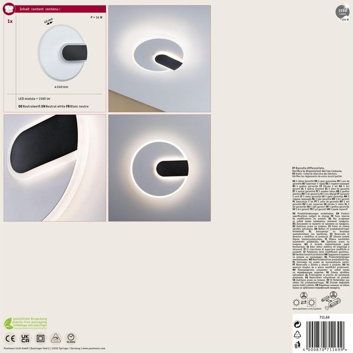 Image du produit Paulmann Wandleuchte 2Form (1590 lm)