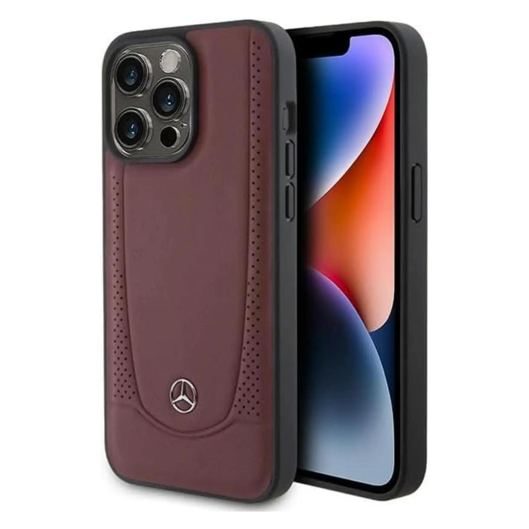 Mercedes MEHCP15LARMRE IPhone 15 Pro 6.1" Czerwony/red Hardcase Leather Urban Bengale (Apple IPhone 15 Pro), Smartphone Hülle, Rot