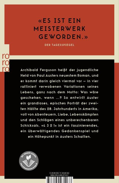 Produktbild 4 3 2 1 (Deutsch, Paul Auster, 2018)