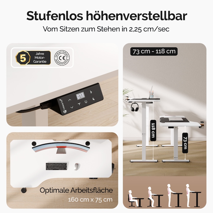 Actual product image Casaria Scrivania regolabile in altezza