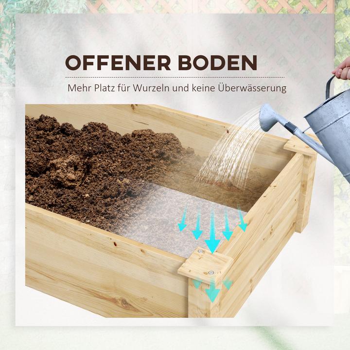 Produktbild Outsunny Erhöhtes Pflanzenbeet mit 2 Fächern