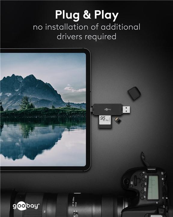 Produktbild Goobay USB 3.0 USB-C™ 2-in-1 Kartenlesegerät (USB)