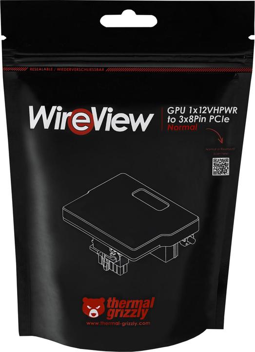 Image du produit Thermal Grizzly WireView GPU, 1x 12VHPWR vers 3x 8Pin PCIe - Inverse