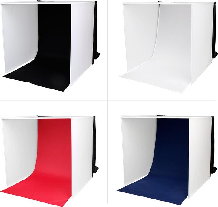 Produktbild Caruba tragbares Fotostudio 60x60x60cm mit Separaten Halogenlampen