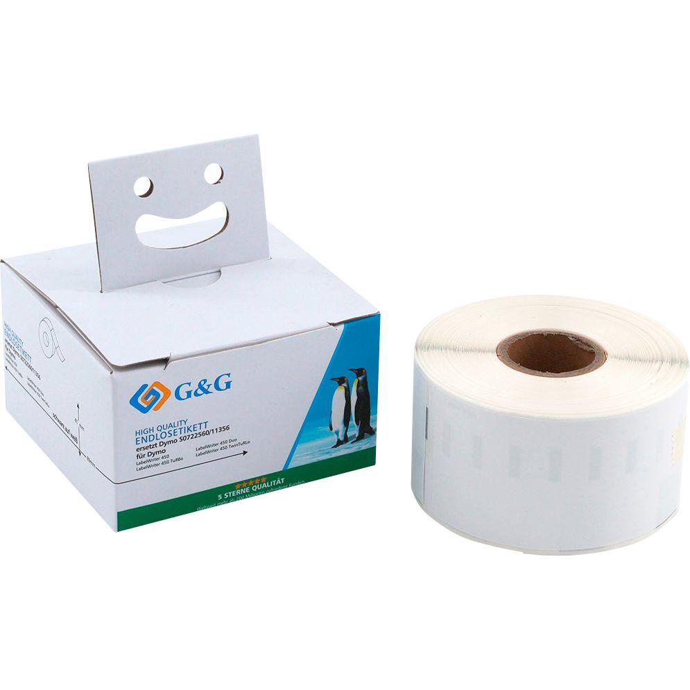 4x G&G, Etiketten, Rollenetiketten passend für Dymo schwarz auf weiss, Grösse mm: 36 x 89, Ersetzt: 99012/S0722400
