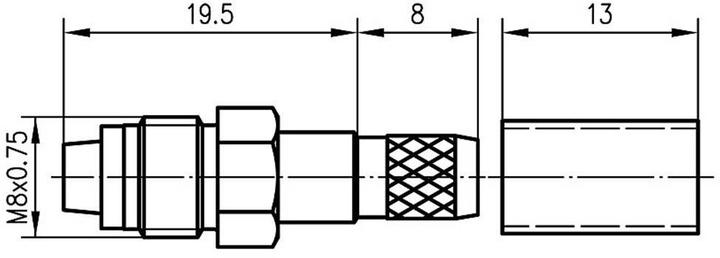 Actual product image Telegärtner FME cable socket crimp G30 B0806, G30 (1.5/3.8), LMR-240