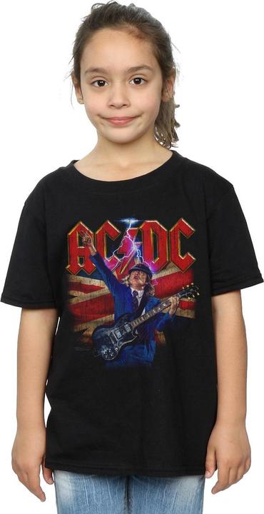 Produktbild AC/DC Mädchen Angus Union Flag Lightning TShirt aus Baumwolle (140, 146)