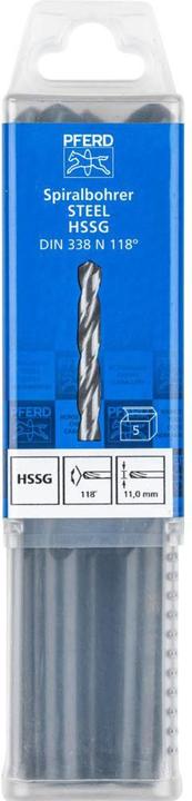 Actual product image Pferd SPB DIN 338 HSSG N 11.0 STEEL 25203543 Steel twist drill Total length 14 (11 millimetres)