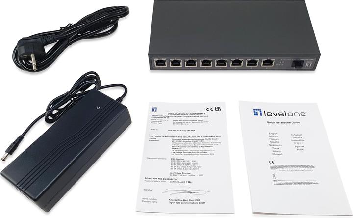 Actual product image LevelOne Switch 9x GE GEP-0925 2.5GbE 108W 8xPoE+ sw (8 Ports)