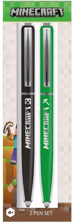 Image du produit Minecraft - Ensemble de stylos (Noir/Vert, 2 x)