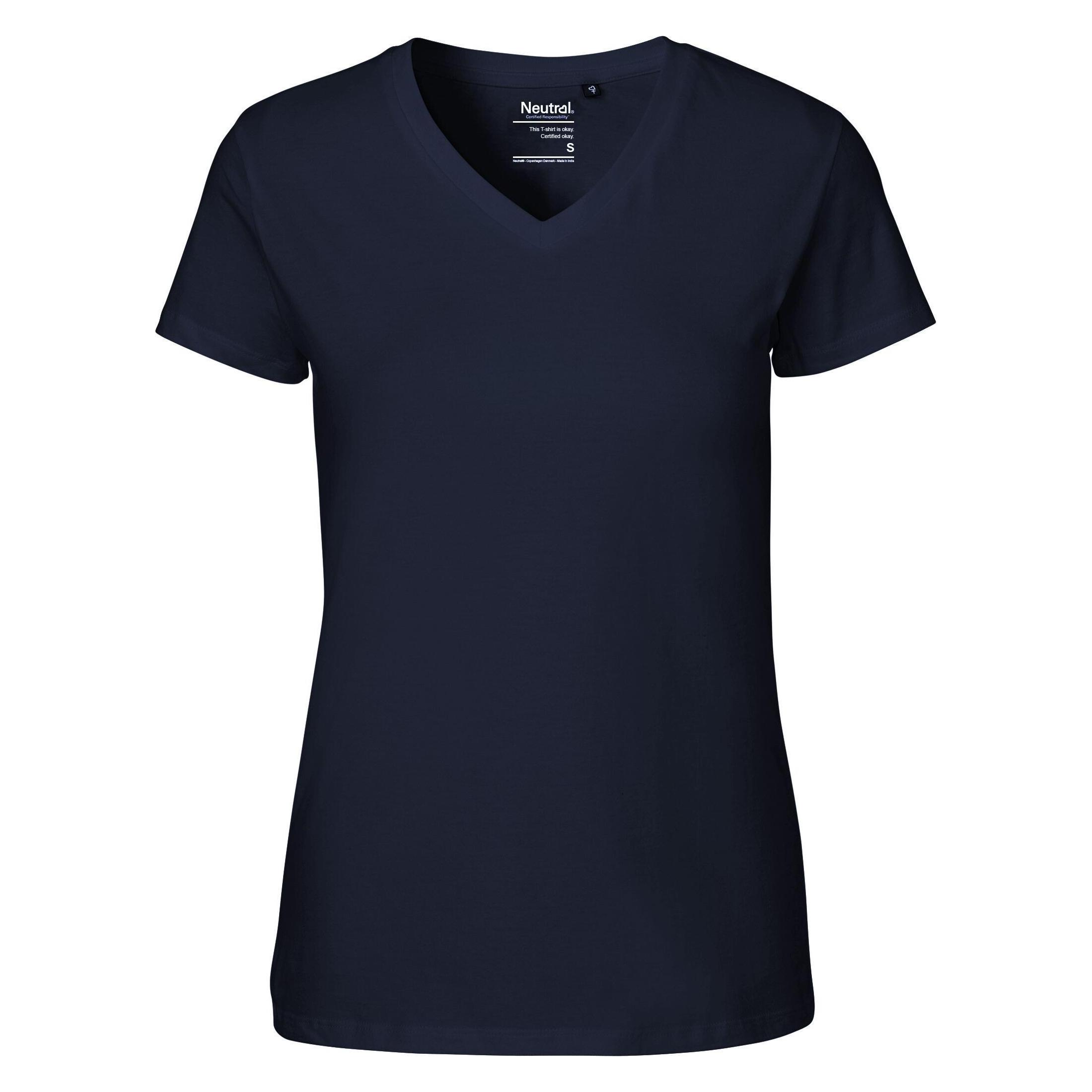 Neutral, Damen, Shirts, Ladies' V-Neck T-Shirt, Blau, (L)