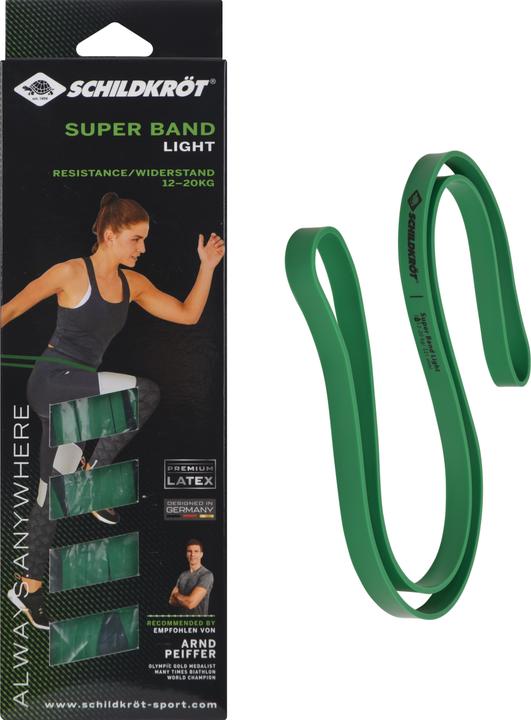Actual product image Schildkröt Super Band Light, 21 mm, green resistance band made of premium latex, easy transport (2.08 m, Special Strong)