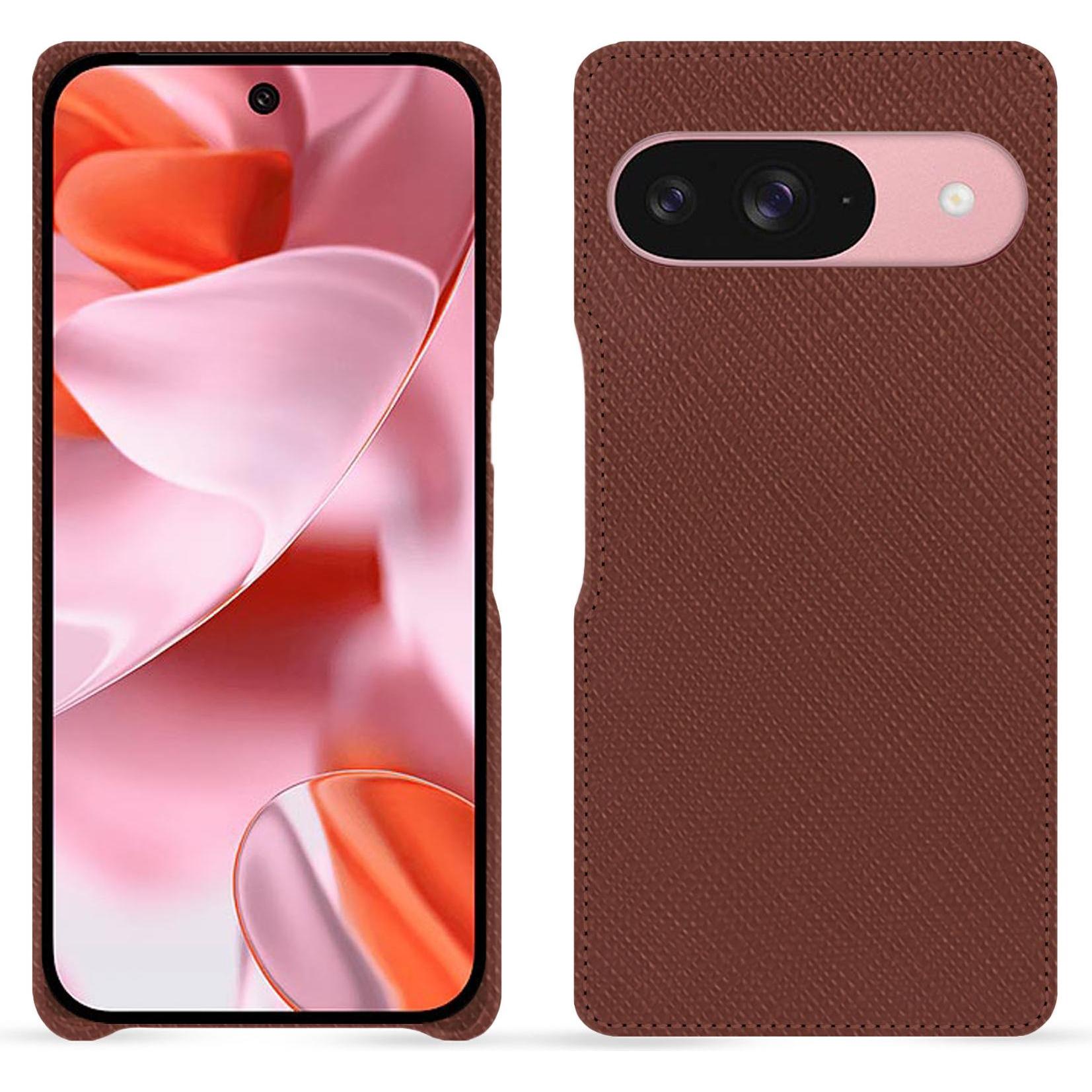 Noreve Lederschutzhülle (Google Pixel 9), Smartphone Hülle, Braun