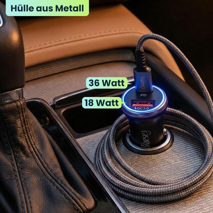 Produktbild Casativo Kfz-USB-Netzteil, (54 Watt) inkl. Ladekabel, USB-C PD & USB-A QC