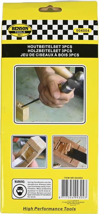 Actual product image Benson Wood chisel set 3 pieces pro-grip