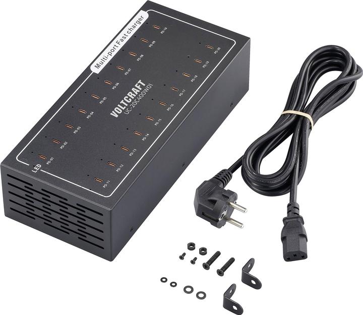 Actual product image Voltcraft UC-20C400W01 USB Ladegerät 400 W 20x USB-C® USB PD Innenbereich USB Po (400 W, 20 ports)
