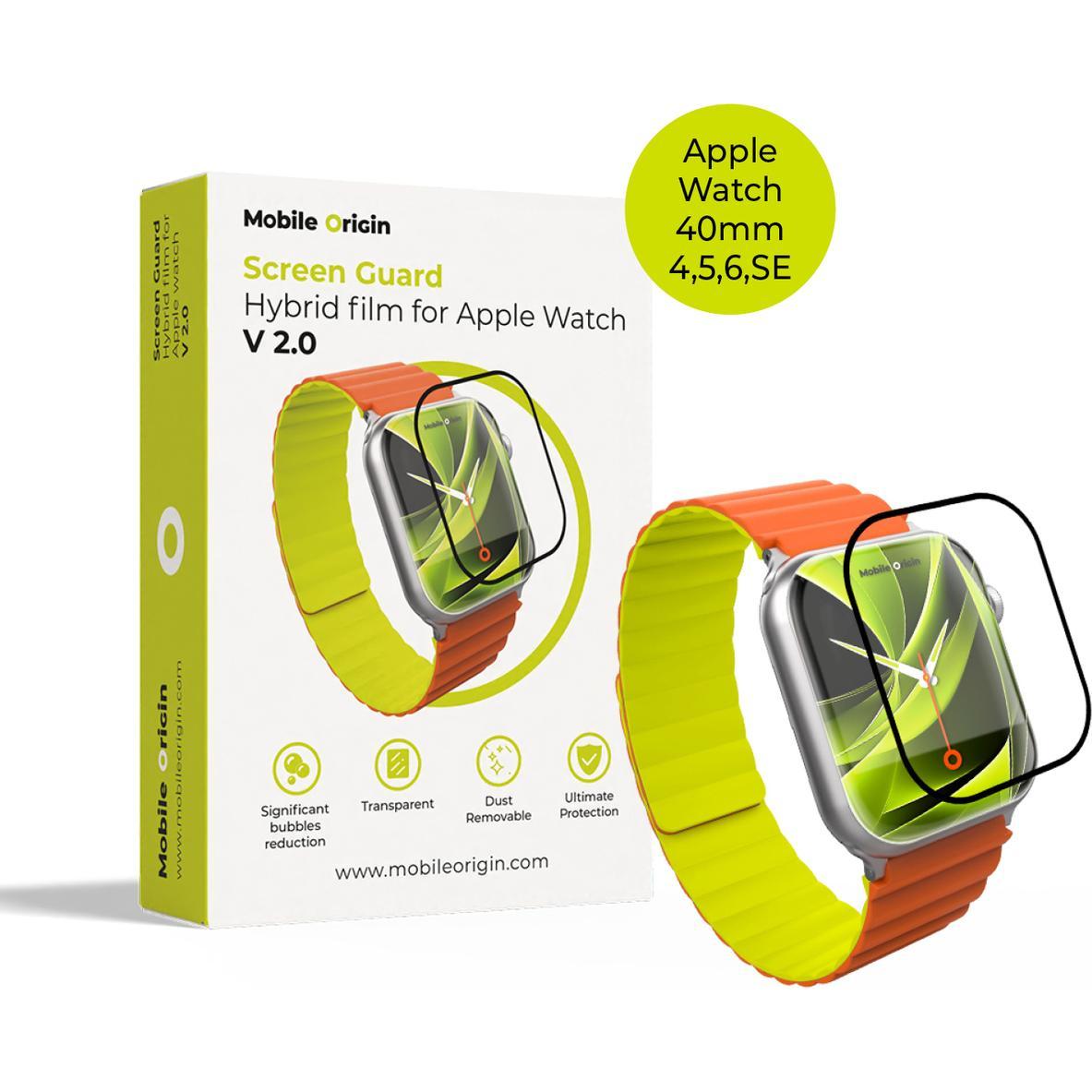 Mobile Origin Pellicola Screen Guard Hybrid - Apple Watch 6/5/4/SE 40mm, Accessori per smartwatch, Trasparente