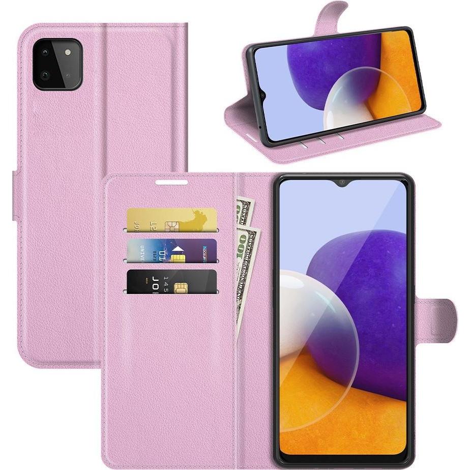 Thumbnail - Cover-Discount Galaxy A22 5G - Leder Etui Hülle rosa (Samsung Galaxy A22 5G), Smartphone Hülle, Rosa