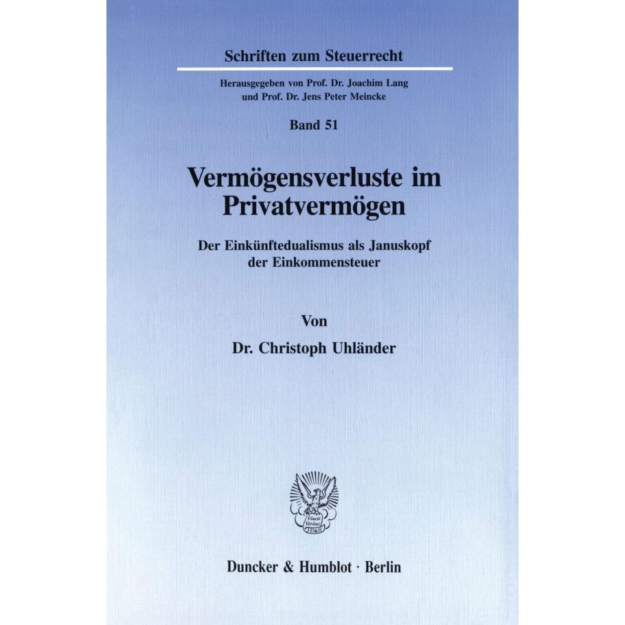 Vermögensverluste im Privatvermögen., Fachbücher von Christoph Uhländer