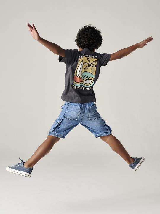 Immagine prodotto Vertbaudet Jungen T-Shirt mit Motiv vorn und hinten, mit Recycling-Baumwolle (110)
