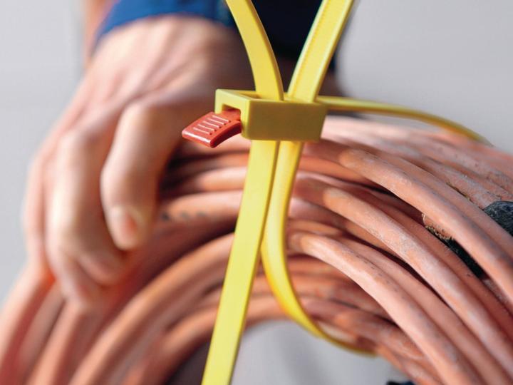 Productafbeelding HellermannTyton Kabelbinder SpeedyTie® (L x B) 750 mm x 13 mm SPEEDYTIE-HIRS-BK-V1 Kleur: Zwart, Zwart 5 st. (Plastic kabelbinders, 750 mm, 5 Pcs.)