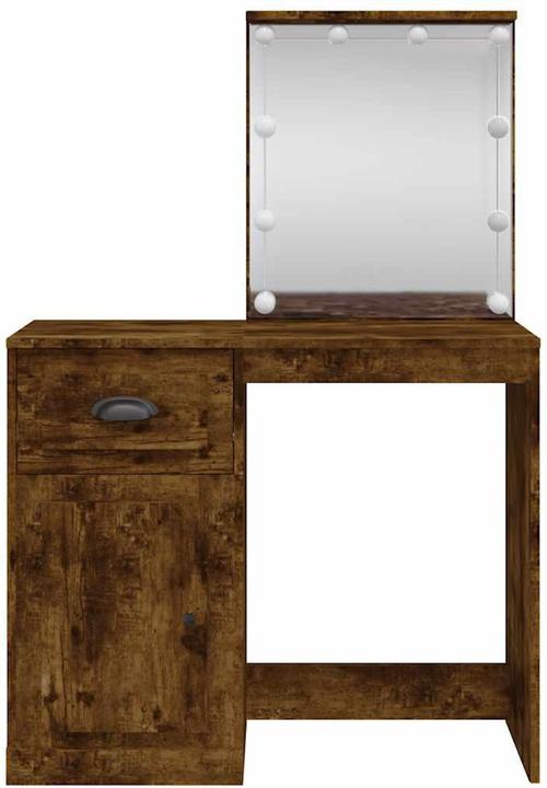 Image du produit VidaXL Coiffeuse avec lampes LED Chêne fumé 90x42x132,5 (90 x 42 x 132.5 cm)
