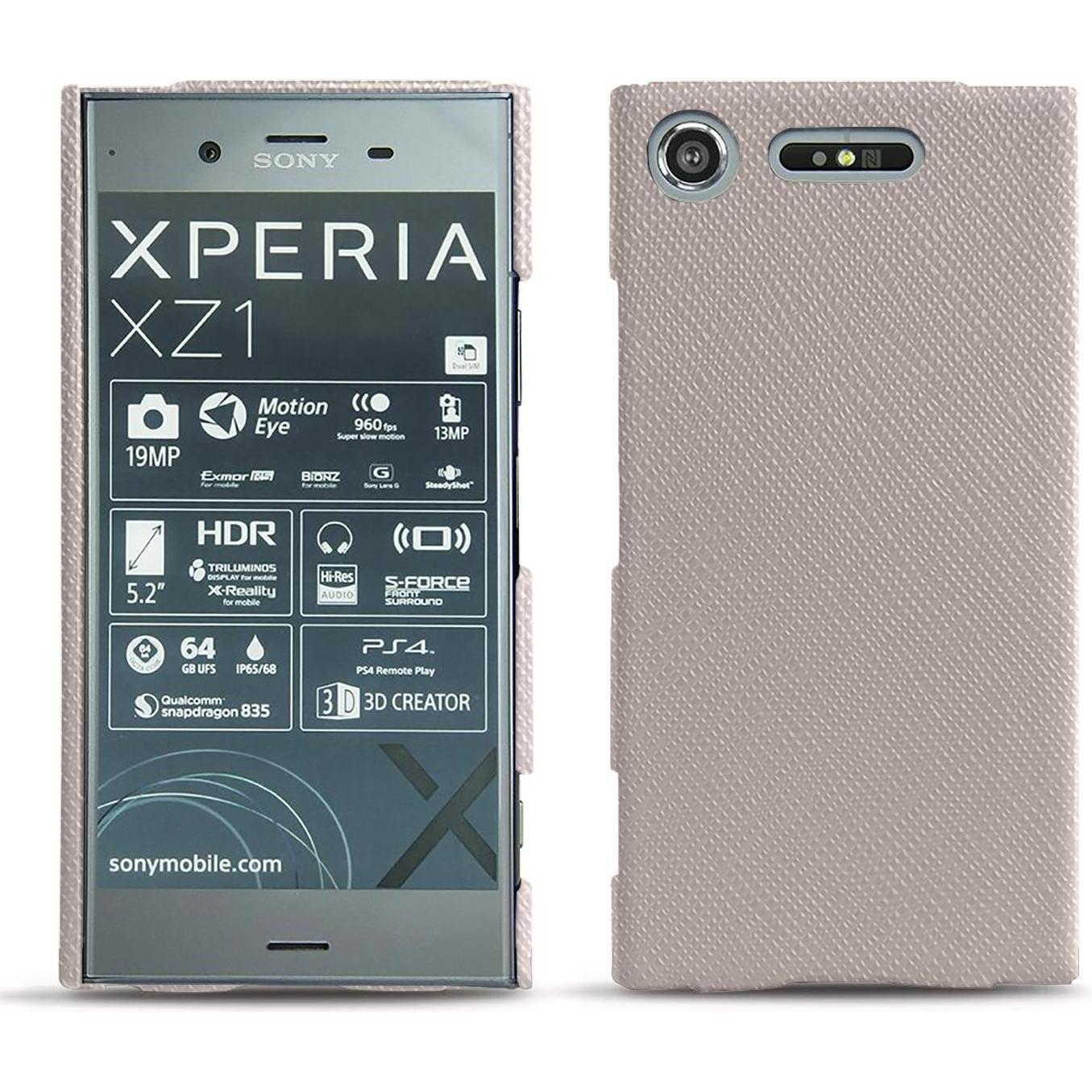 Noreve Lederschutzhülle (Sony Xperia XZ1), Smartphone Hülle, Beige