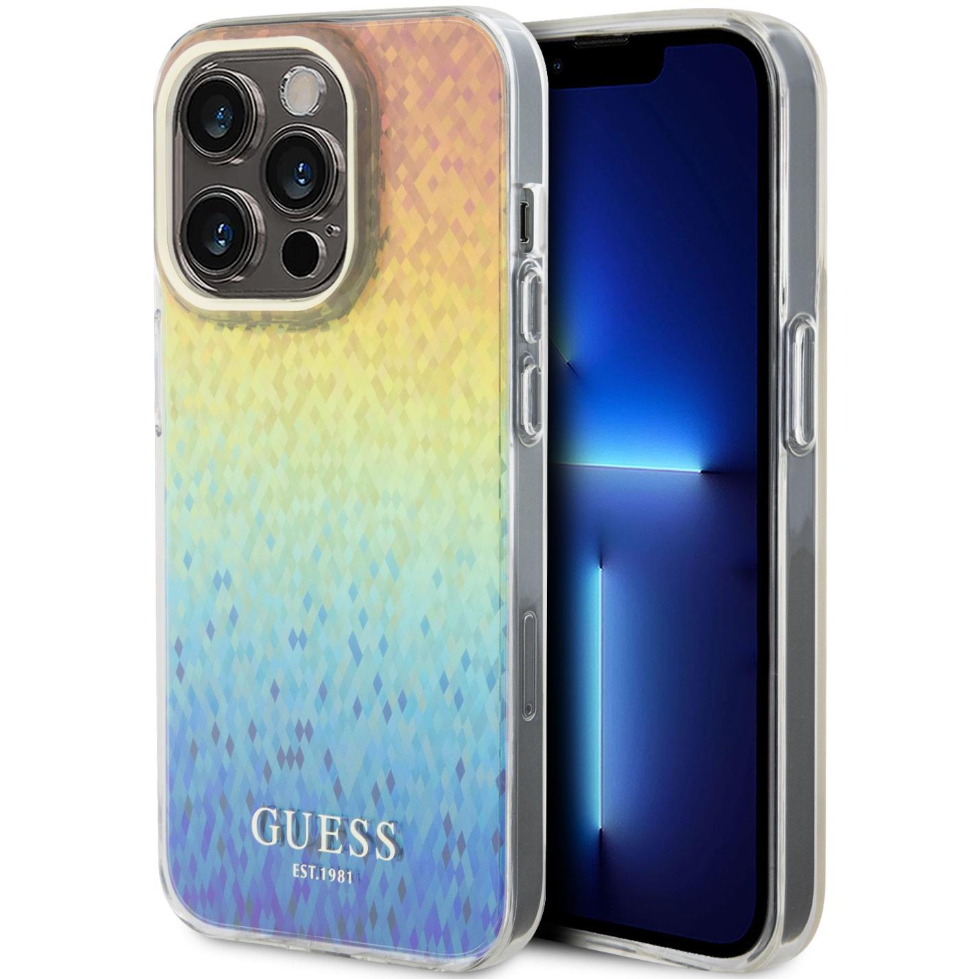 Guess GUHCP15XHDECMI iPhone 15 Pro Max 6.7" wielokolorowy hardcase IML Faceted Mirror Disco Iridesce (Apple iPhone 15 Pr...
