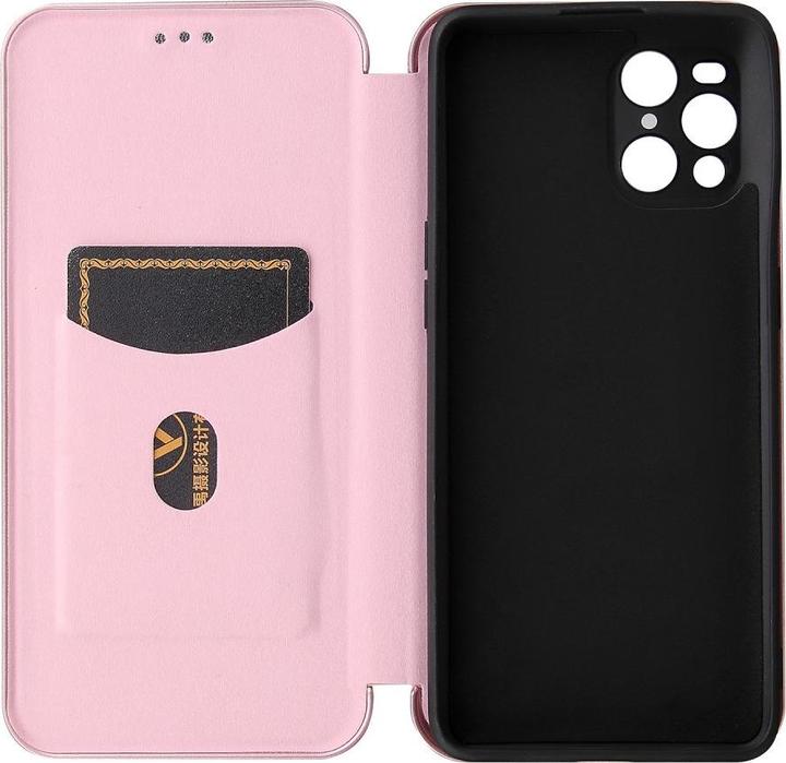 Actual product image Cover-Discount OPPO Find X3 Pro - Carbon Look Flip Case Cover pink (Oppo Find X3 Pro)