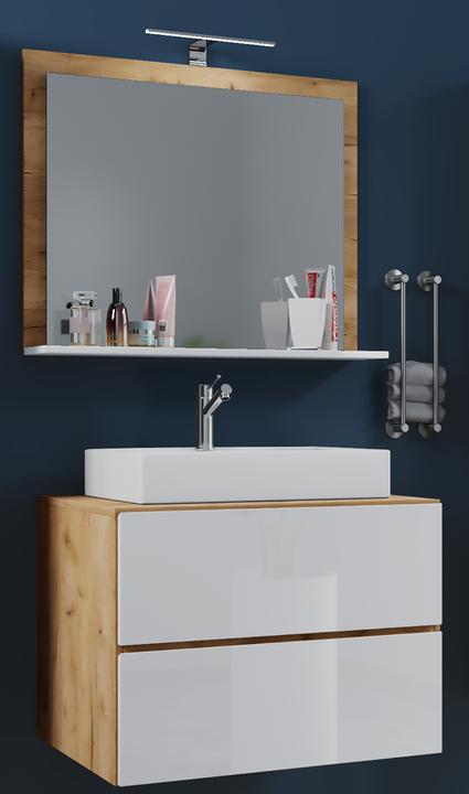 Actual product image VCM 3-piece wash place washbasin Lendas M drawer mirror