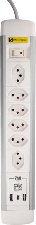Actual product image Schönenberger Steckdosenleiste (6x, Type 13, 2 m)