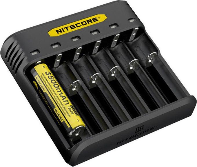 Productafbeelding Nitecore Q6 6-Schacht-Ladegerät (1 Pcs., 14500, 16340, 18650, 26650, Batterij)