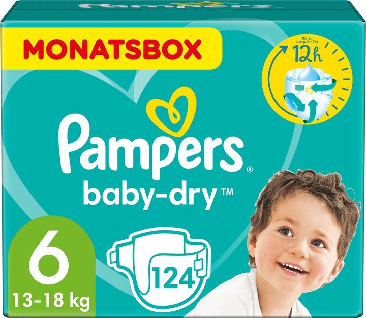 Pampers Baby-Dry (Gr. 6, Maandelijks pakket, 124 Stuk)