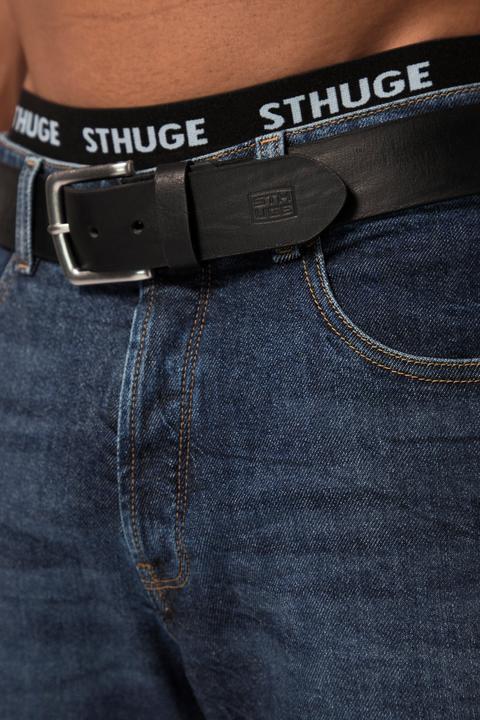 Image du produit Sthuge Ceinture en cuir véritable pleine fleur, avec boucle métallique - jusqu'à 170 cm (135)
