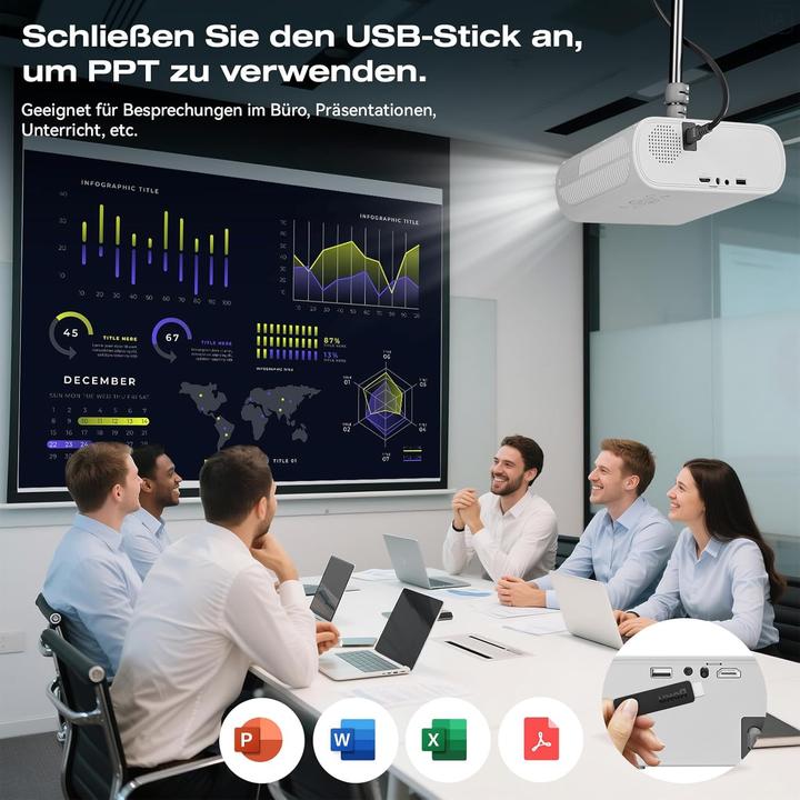 Actual product image Zoomcat Mini projector with keystone correction (Full HD)