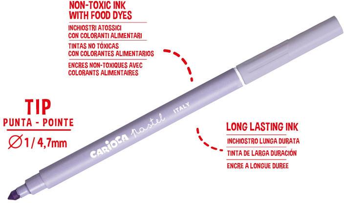 Image du produit Carioca Stylos pastel à pointe en fibre 004309 ass. 8 pièces (8x)