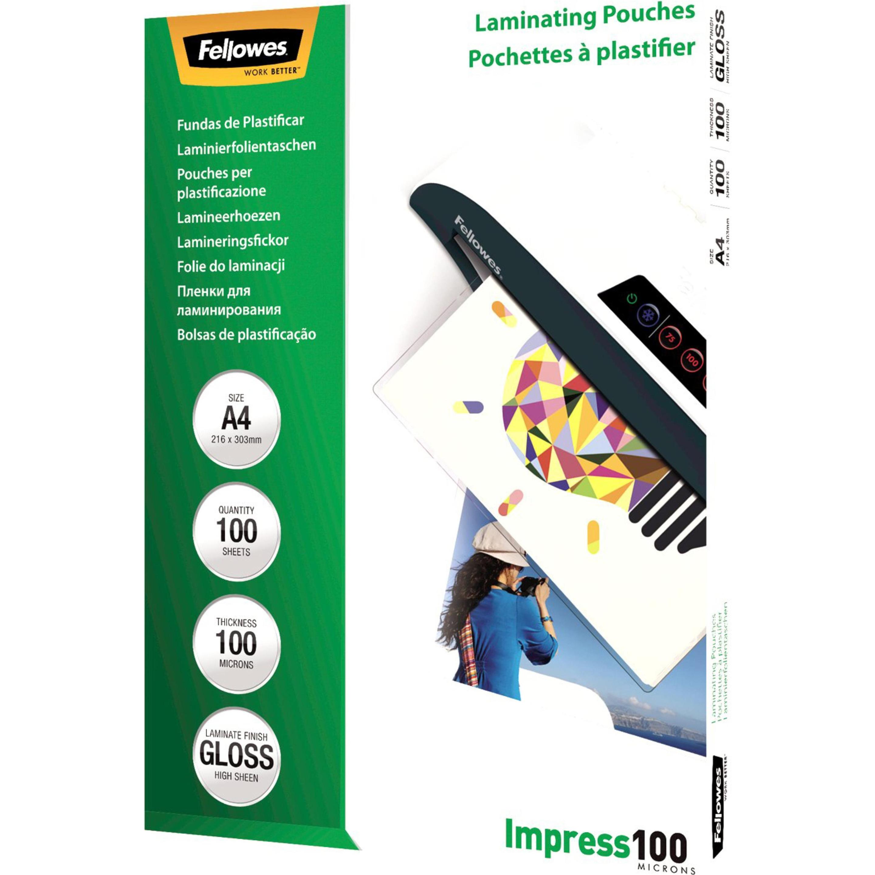 Fellowes, Laminierfolie, Impress 100 (A4, 100 Stück, 100 µm)