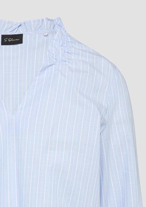 Actual product image S.Oliver Bluse Gestreifte Baumwollbluse mit Smok-Details (44)