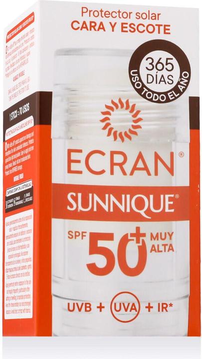 Actual product image Ecran SUNNIQUE face and neckline SPF50+ stick 30 ml (Sun stick, SPF 50+, 30 ml)